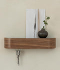 Kazai. Key Holder 'Toke' | Minimalist Key Hook Design from Berlin | Modern Key Holder Wall Mount with Wooden Shelf | Key Rack for Wall as Entryway Organizer | Walnut