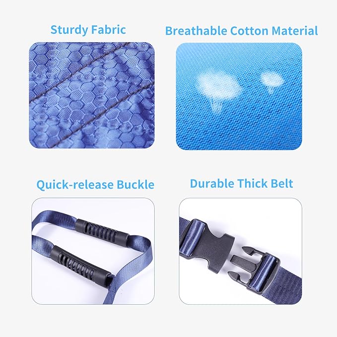Heavy Duty Bed Transfer Nursing Sling with Durable Handles and Buckle for Patient, Lifting Assist Belt, Transfer Lift Sling for Seniors, Mobility Standing and Lifting Assist Belt for Disabled, Elderly