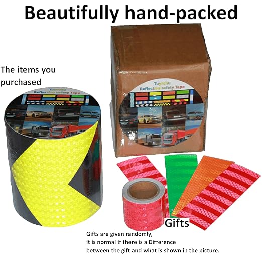 Reflective Tape Outdoor Waterproof 6 inch X 66 feet, High Visibility Hazard Conspicuity Warning Safety Industrial Marking Tape