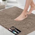 GORILLA GRIP Bath Rug Mat 70x24, Thick Absorbent Chenille, Quick Dry Microfiber Mats, Rubber Backing Washable Shower Floor Rugs, Bathmat Runner, US Designed Bathroom Home Decor Accessories Gray Beige