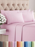 Cal King 6 Piece Sheet Set - Cooling and Breathable Bed Sheets - Hotel Luxury Bed Sheets for Women, Men, Kids and Teens - Deep Pockets - Easy Fit - Soft and Wrinkle Free - Cal King Light Pink Sheets