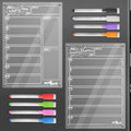 CHALKY CROWN Acrylic Magnetic Weekly Planner for Fridge Plus Menu Board for Kitchen with 8 Magnetic Markers - Dry Erase Board for Fridge - Weekly Meal Planner (2 Boards, 14.5x10.2 Each)