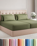 Split King 7 Piece Sheet Set - Cooling & Breathable Bed Sheets - Hotel Luxury Bed Sheets for Women, Men, Kids & Teens - Deep Pockets - Easy Fit - Soft and Wrinkle Free - Split King Sage Green Sheets
