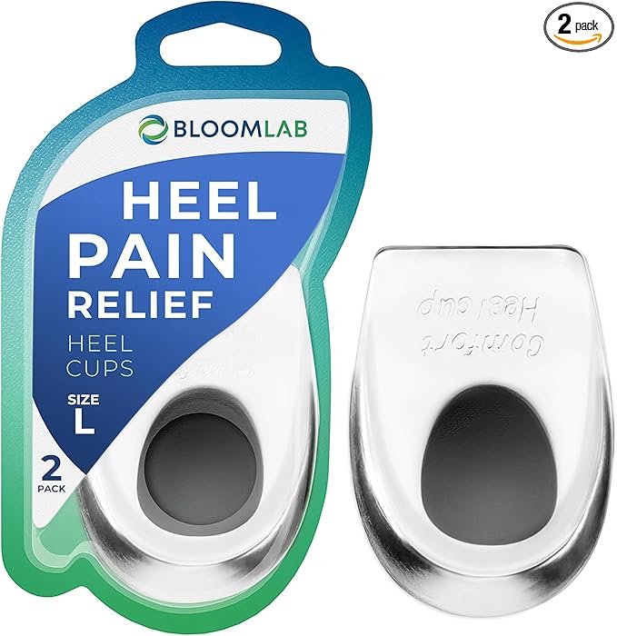 Gel Heel Pads, 2 Pack, for Achilles Tendonitis, Shoe Wedge Inserts for Plantar Fasciitis, Bone Spur, Foot Pain Relief Support, Comfort Cushion Insoles for Women/Men