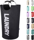 Extra Laundry Basket Large Collapsible Clothes Hamper Bag with Handles – Foldable Freestanding Laundry Sorter for Dirty Clothes in College Dorm, Apartment, or Laundry Room – 115L (Black)
