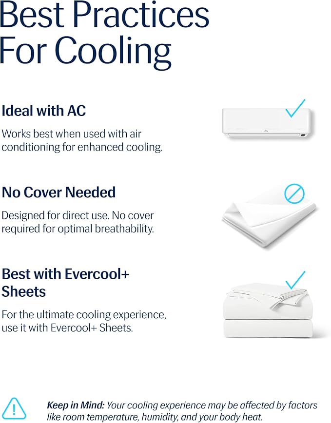 REST® Evercool® Cooling Comforter, Full/Queen, Blanket for Hot Sleepers, All Season Bedding to Keep Cool for Night Sweats, Breathable Lightweight Blanket, 90"x90" Inches, Arctic White