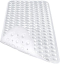 Extra Long White Bathtub Mat Non Slip, Soft Bath Mat for Tub 40 x 16 Inch Full Size, Bath Tub Shower Mats for Bathroom Floor, Big Suction Cups and Drain Holes, Easy Washable, BPA Free