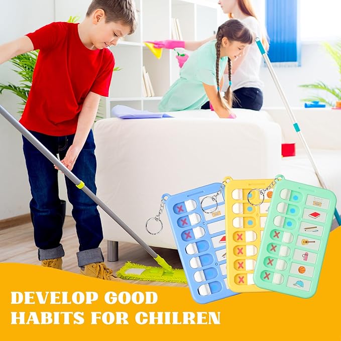 3Pcs Reminder Board for The Elderly Chore Chart Keychain for Kids to Do List Chores Checklist Task Board Portable Visual Schedule ADHD Tools Detachable Daily Task Planning Pad with List Cards Stickers