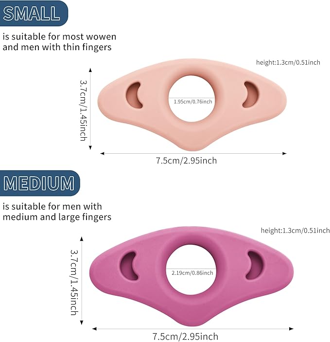 Book Page Holder, 2 Pack Breathable Silicone Thumb Page Holder for Reading, Ideal Book Reader Gifts and Reading Accessories (Small Size, Pink - Purple)