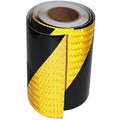 Reflective Tape Yellow Black 16 inch Wide, Outdoor Waterproof Hazard Conspicuity Warning Industrial Marking Tape (66 feet)