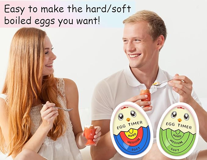 Lasubst Egg Timer That Goes in Water for Soft Medium Hard Boiled Eggs, 1 Color 1 Green