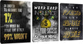 3 Piece Black Wall Art Modern Motivational Quotes Wall Art Canvas Art Inspiring Entrepreneur Hustle Poster Prints Wall Decor Office Wall Decorations Framed Posters for Office(36''Wx 16''H)