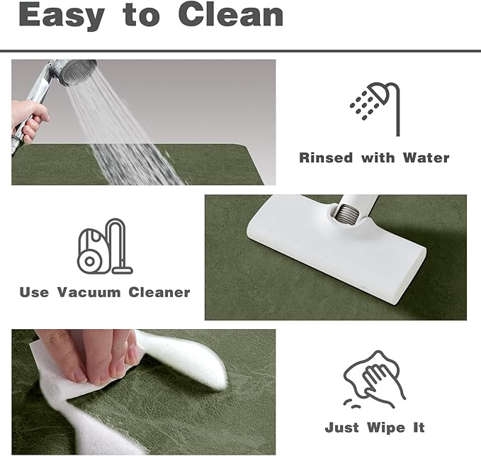 Bathroom Mat Quick Dry, Bathroom Rugs Non Slip Washable Thin Absorbent Bath Mat Fits Under Door Bathroom Floor Mat Perfect for Bath, Shower, or Sink 20"x30" Sage Green
