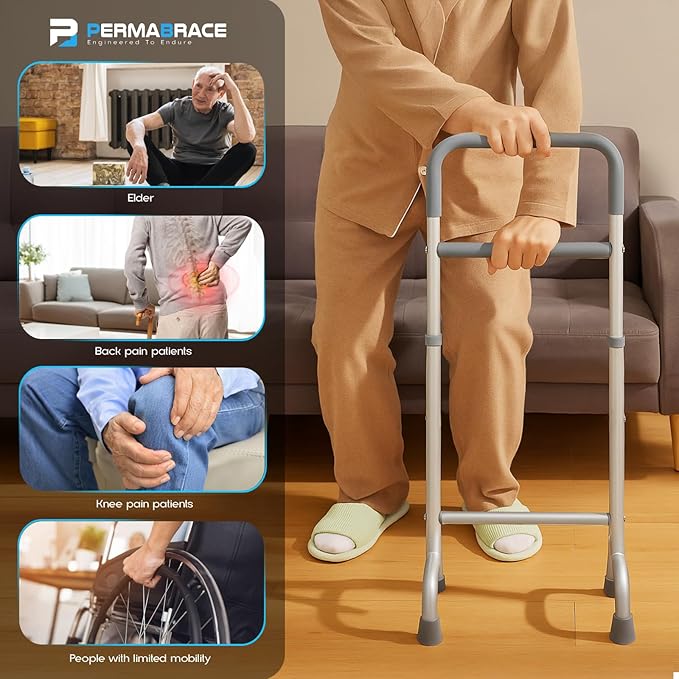 Stand Assist Cane for Elderly - Lightweight Aluminum Alloy (2.3lb).Lightweight 2.3lb & Adjustable Height 31.5-39.3 inch, Balance Support Walking Aid for Seniors Indoor Outdoor Use