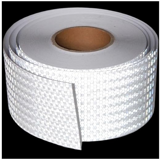 White Reflective Tape 4 inch Wide, Outdoor Waterproof Hazard Conspicuity Safety Industrial Marking Tape (166 feet)
