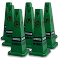 BESEA 8 Pack No Parking Cone Green Caution 4 Sided No Parking Cone Reserved Parking