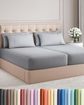 Split King 7 Piece Sheet Set - Cooling & Breathable Bed Sheets - Hotel Luxury Bed Sheets for Women, Men, Kids & Teens - Deep Pockets - Easy Fit - Soft and Wrinkle Free - Split King Steel Blue Sheets