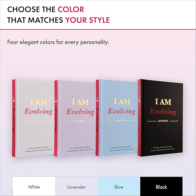 iAmEvolving Journal – Guided Gratitude & Goal Planner with Habit Tracker, Mindfulness Prompts & Daily Reflection | Undated 6-Month Self-Care & Wellness Notebook for Personal Growth (Columbia Blue)