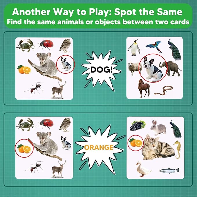 Animal Matching Memory Games for Dementia Patients | Alzheimers Activities Kit w/ 36 Realistic Animal Figures & 54 Cards, Fun Brain Training Product & Meaningful Gift for Seniors and Elderly