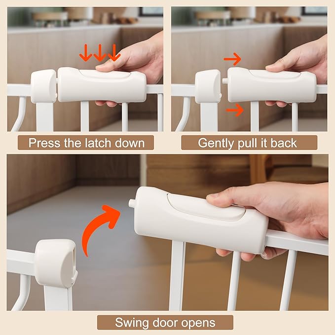Extra Wide Baby Gate with Door Pressure Mounted 52.76-57.48 Inch,Child Baby Gates for Doorways No Drilling,Walk Through Dog Gate Indoor for The House Kitchen Stairs,White
