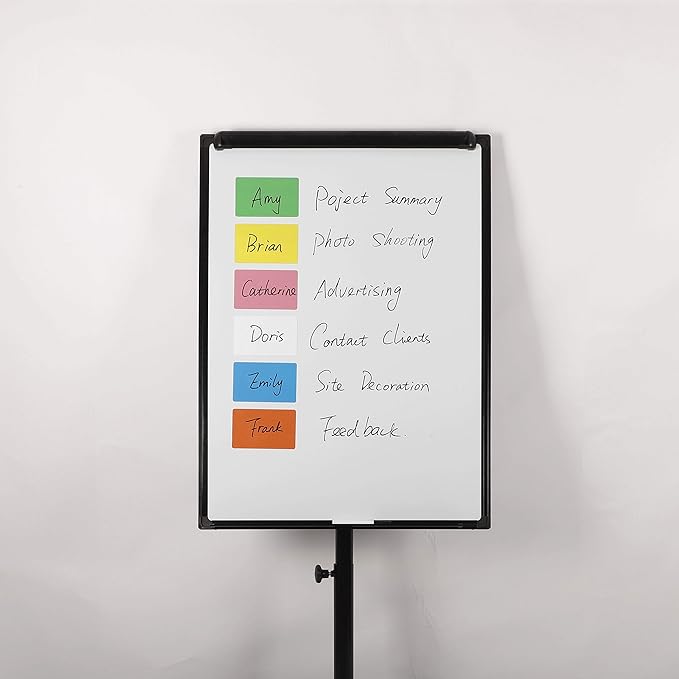 Dry Erase Magnets Set - 12 Pack - 6x4 in Whiteboard Magnetic Notes Planning Pads Labels - Large White Board Magnet Strips Name Tags for Home and Office (12, 6x4 in)