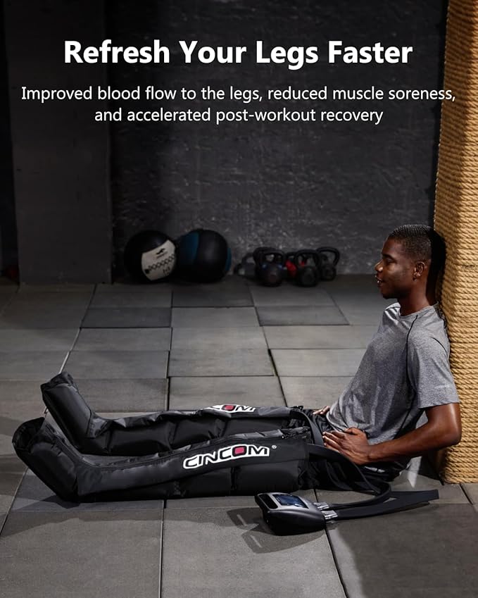 CINCOM Cordless Leg Recovery System with Dynamic Compression Massage Technology - 3 Different Sizes for Everyone (Small)