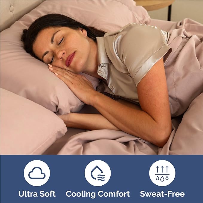 Full 6 Piece Sheet Set - Cooling & Breathable Bed Sheets - Hotel Luxury Bed Sheets for Women, Men, Kids & Teens - Comfy Bedding with Deep Pockets & Easy Fit - Soft and Wrinkle Free - Full Mauve Sheets