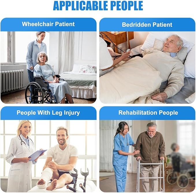 Rhino Valley Gait Belt 2 Pack with 7 Handles - Anti-Slip Transfer Belt for Seniors & Elderly Care, Adjustable Patient Lift Safety Belt for Home & Hospital Use, Blue & Black