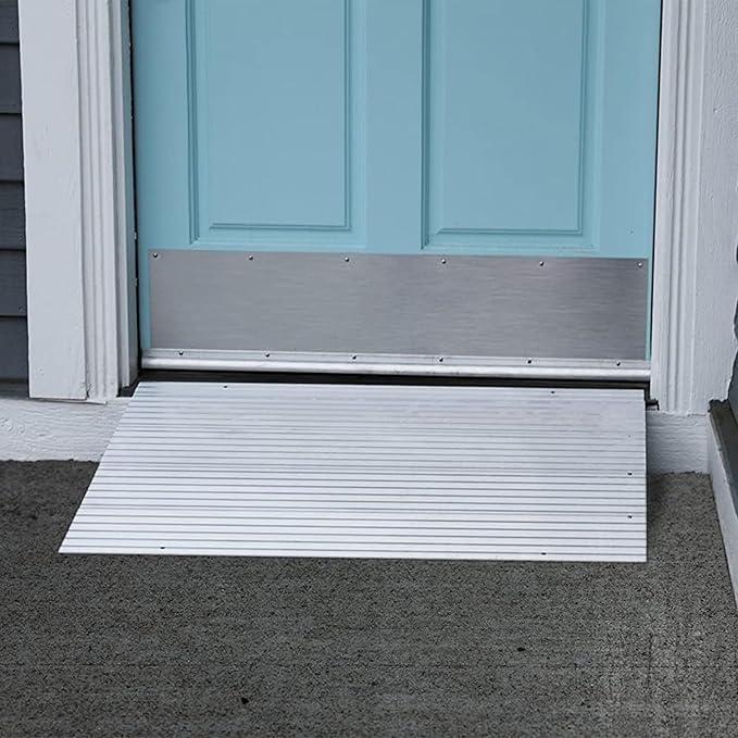 EZ-ACCESS - Threshold Ramps for Doorways - Portable Wheelchair Ramp for Home Steps, Aluminum Door Threshold Sliding Doors, Walker & Wheelchair Access - Adjustable Modular Transitions, 6" Rise