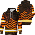 US Flag High Visibility Hoodie for Men Reflective Hoodie Safety Workwear for Worker Runner Patriotic ACC02