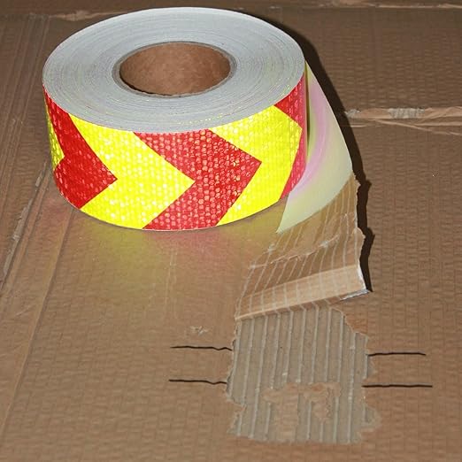 Reflective Tape Outdoor Waterproof 3 inch X 166 feet, High Visibility Hazard Conspicuity Safety Warning Industrial Marking Tape