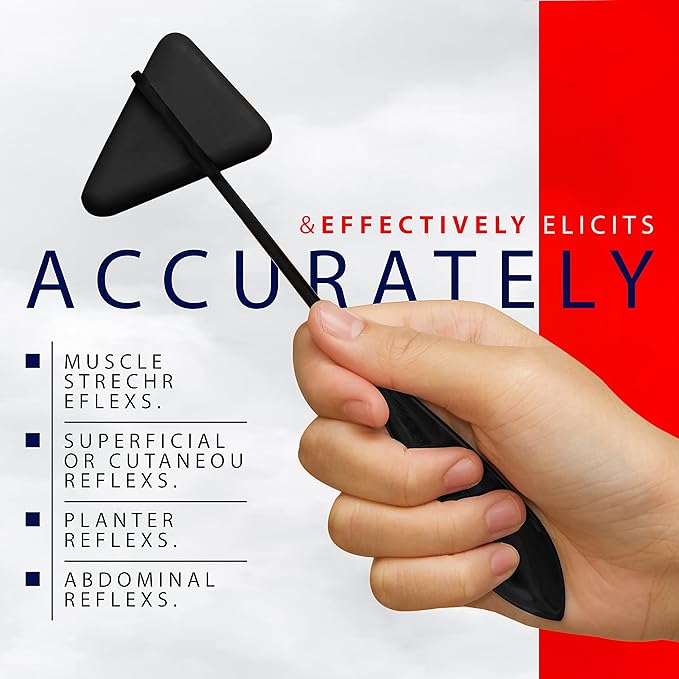 ASA TECHMED Goniometer Physical Therapy Complete Set W/Bonus Reflex Hammer Including 12,8,6 Inches Goni's Plus Two Bonus Measuring Tapes. Occupational Therapy Too