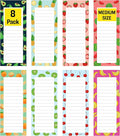 8 Magnetic Notepads – Notepads for Grocery List, Shopping List, To-Do List, Reminders -Strong Magnetic Back- Memo Notepad with Realistic Fruit Designs | 25 Sheets per Pad 7.5 x 3.5 inch (8 Pack)