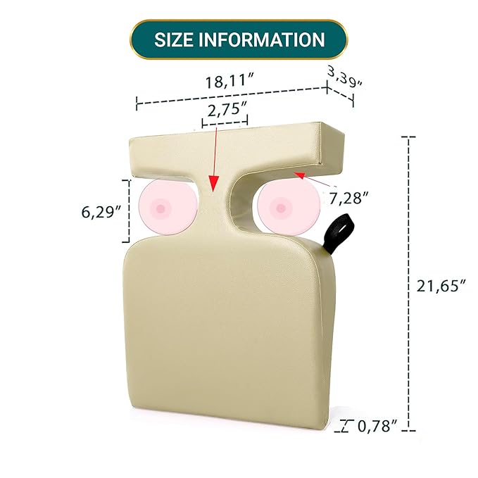 EASY SPA Medical Breast Pillow for Larger Bust Sizes(AA-C+) - Wedge Cushion for Post-Surgery, Mastectomy Aid Prone Therapy Cushion for Breast Surgery Recovery