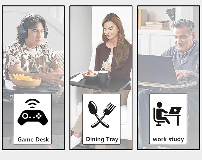 Auxiliary tray 360 ° rotating height adjustable rotating TV, computer desk, car five function auxiliary safety handle ( Black Roller Sliding 360° Sofa Rotating Table)