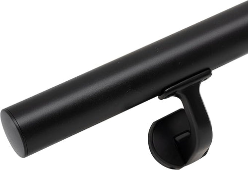 11 FT Handrails for Indoor Stairs,Deck,Slope,Modern Aluminum Handrail Set, Wall Mounted, with Zink-Alloy Brackets Aluminium Railing System,Rust Free. (Matte Black, 11)
