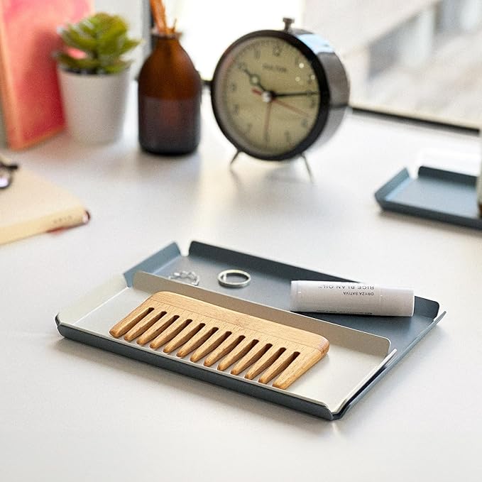 Aluminum Organizer Tray for Desk & Entryway - Minimalist Metal Catchall for Keys, Jewelry, Wallet | A6, Azure | by PROGETTO2.70
