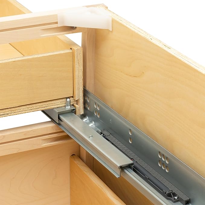 Quicklock RTA (Ready-to-Assemble) | Base Kitchen Cabinets - Shaker Style | Made in America (Raw Maple, 42" Wx34.5 Hx24 D Blind Corner)