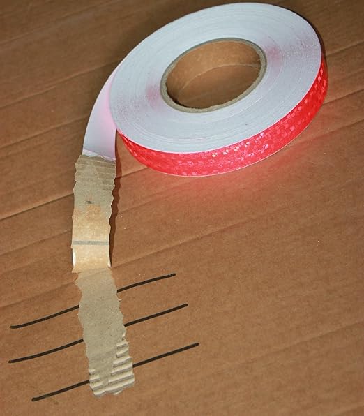 Red Reflective Tape Outdoor Waterproof 1 inch, High Visibility Hazard Conspicuity Safety Industrial Marking Tape (166 feet)