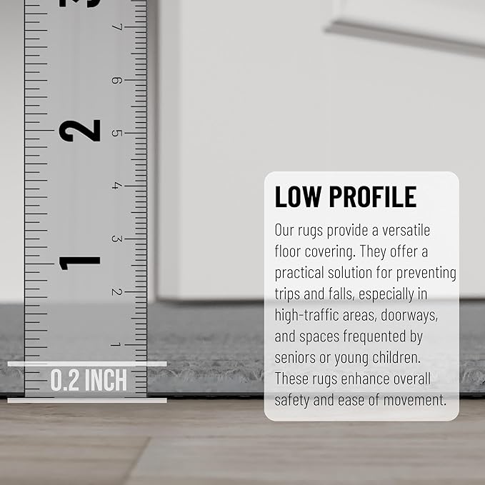 Ottomanson 2' x 9' Hallway Runner with Scraper Pile - Extra Durable Non-Slip Rug Mat for Indoor & Outdoor Use - Ideal for Kitchen, Entryway, Patio & Garage - High-Traffic Carpet, Gray