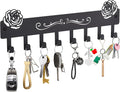 Key Holder Wall Mount with 8 Key Hooks for Wall, Adhesive or Drill Wall Key Holder, Modern Key Organizer Wall Mount Key Rack for Entryway, Kitchen, Hallway, RV Decor（Large）
