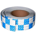 Industrial Reflective Tape Blue and White 2 inch Wide, Outdoor Waterproof Hazard Conspicuity Warning Marking Tape (66 feet)