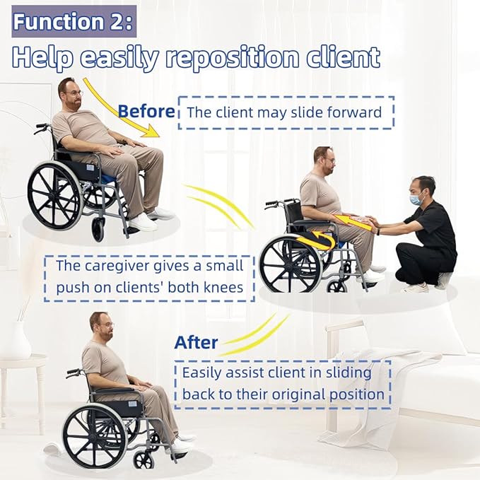 One Way Transfer Support Cushion, Non Slip Tubular Pad for Fall Prevention in Chair & Wheelchair, Elderly/Disabled Assistance, 17"x17" (Blue-Without Handles)