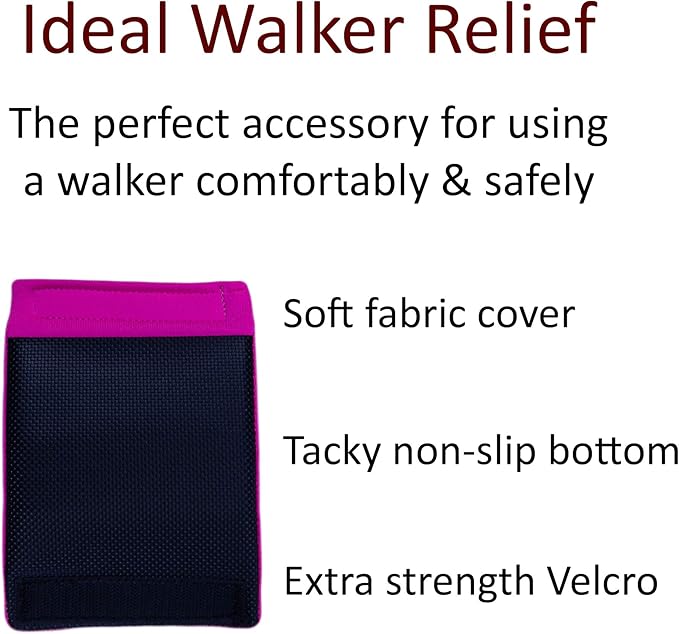 Crutcheze Walker Padded Hand Grip Covers Premium USA Designed Moisture Wicking, Comfort, Fashion, Washable - Standard Walker Handle Cushion - Mobility Aid Accessories