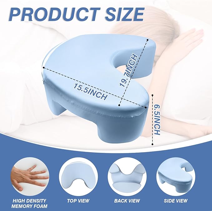 Side Sleeper Pillow with Arm Hole, Ergonomic Cooling Memory Foam Arm Pillows for Adults for Neck and Shoulder Pain Relief, Suitable for Side Sleepers with Neck Support