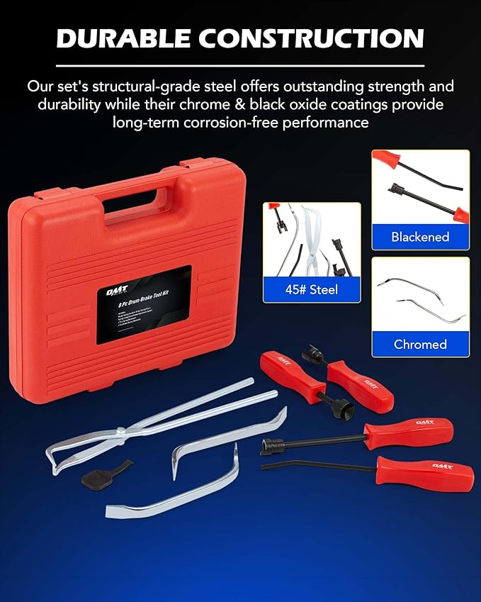 Orion Motor Tech 32pc Dual Brake Tools, 2 in 1 Caliper Compression Tool and Drum Brake Tool Kit, Brake Caliper Tool Kit and Drum Brake Tool with Brake Spring Tool Compressor Pliers Installer Remover