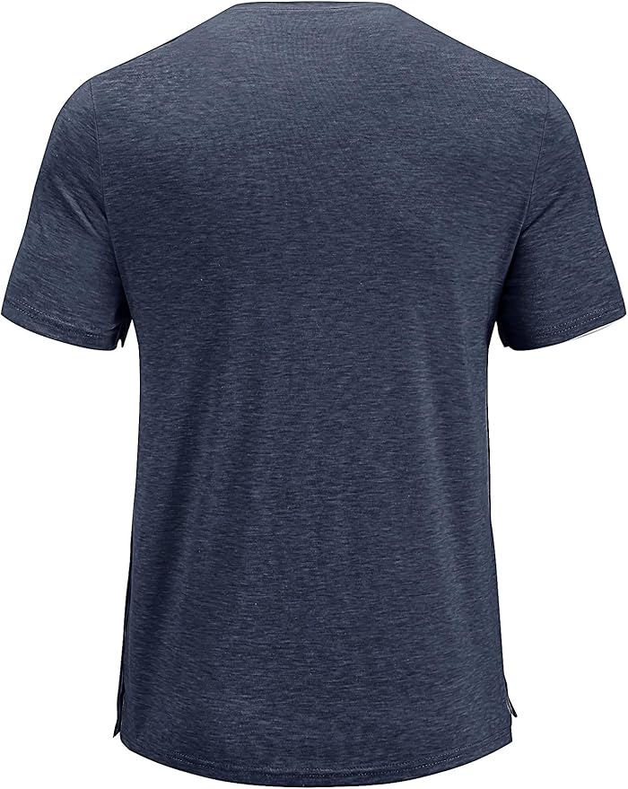 Poriff Men's Post Shoulder Surgery Recovery Shirts Full Tear Away Short Sleeve Snap Chemo Port Access Shirt