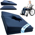 Gel Wheelchair Seat Cushion,Bed Sore Cushions for Butt,Office Chair Pressure Sore cushion,Memory Foam Pillow for bed,Pressure Ulcer Pain Relief,Relieve Sciatica,Coccyx,Washable Cover(Set Blue)