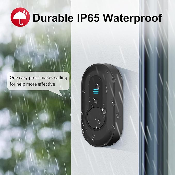 CallToU Caregiver Pager Wireless Call Button System Call Bell Alert Button Wireless Calling System for Elderly at Home/Deaf Eldrely/Clinic/Medical Institution/Nursing Home (CC22WH 8-2)