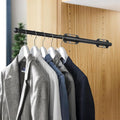 Valet Rod for Closet Pull Out, 12" Adjustable extending closet rod, Standard Retractable closet rod organization rack, Valet Clothing Hanger Rods Extender for Wardrobe Laundry Bathroom (Dark Obsidian)